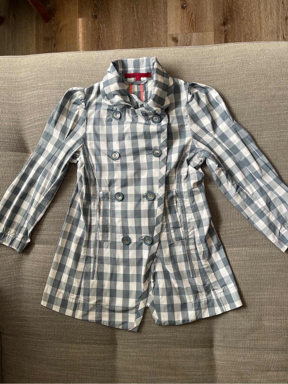 Double-Breasted Gingham Jacket